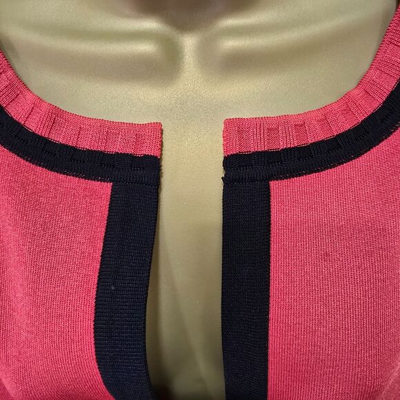 Misook Red Ribbed Open Cardigan Sweater Womens Petite XL Long Sleeve Knit Office - Picture 5 of 9